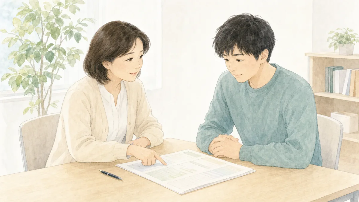 計画書の目標欄を利用者と一緒に考える相談支援専門員